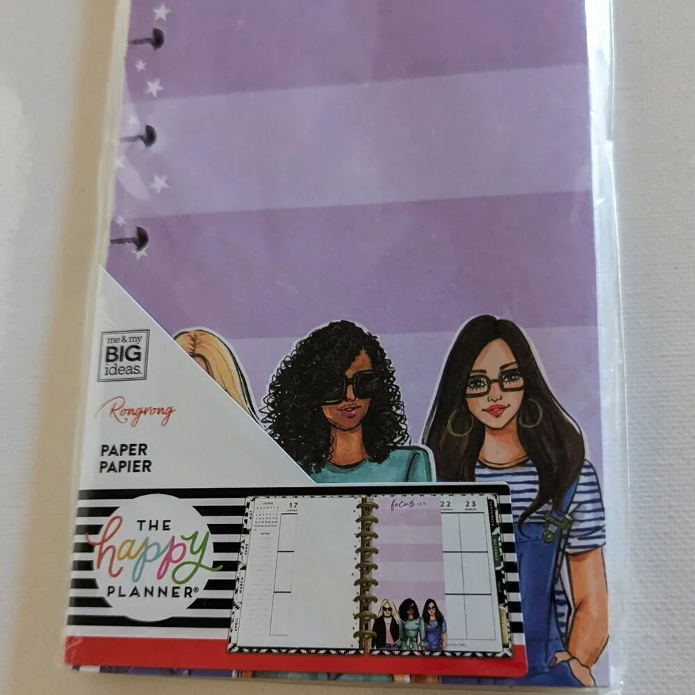 NWT Happy Planner Rong Rong Focus On 60 pgs Purple Half Sheet Paper Pack Fashion